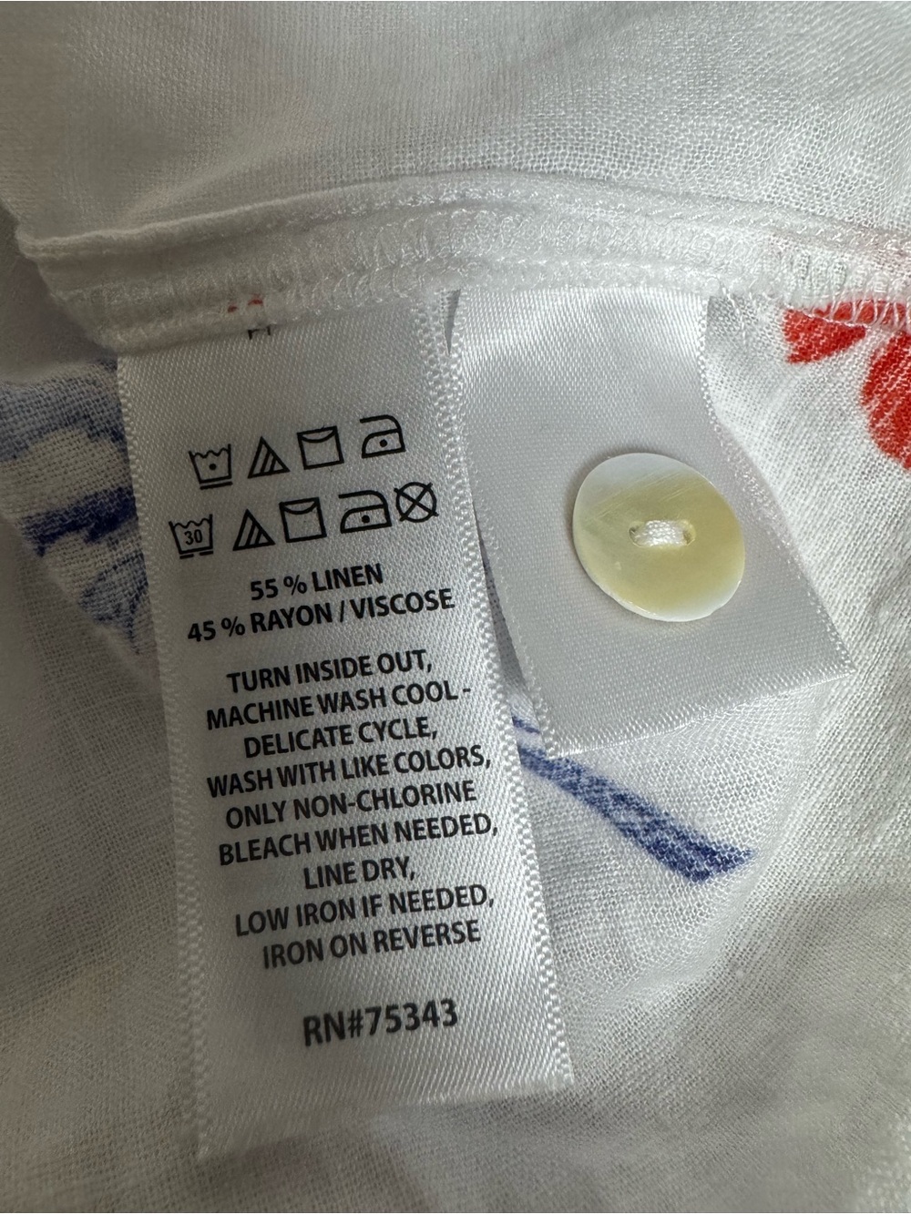 C&C California Women’s Large Linen Rayon Button Down Shirt Fruit Tropical Print - Picture 7 of 8